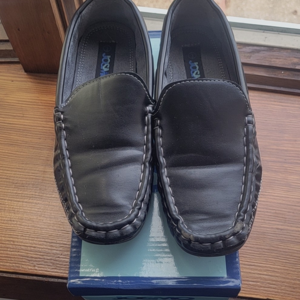 Boys Black Leather Loafers